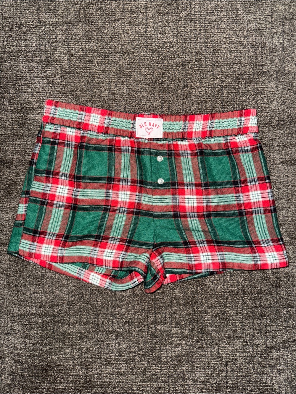 Old Navy Red and Green Plaid Lounge Shorts